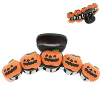 HALLOWEEN JACK O LANTERN HAIR CLAW CLIP